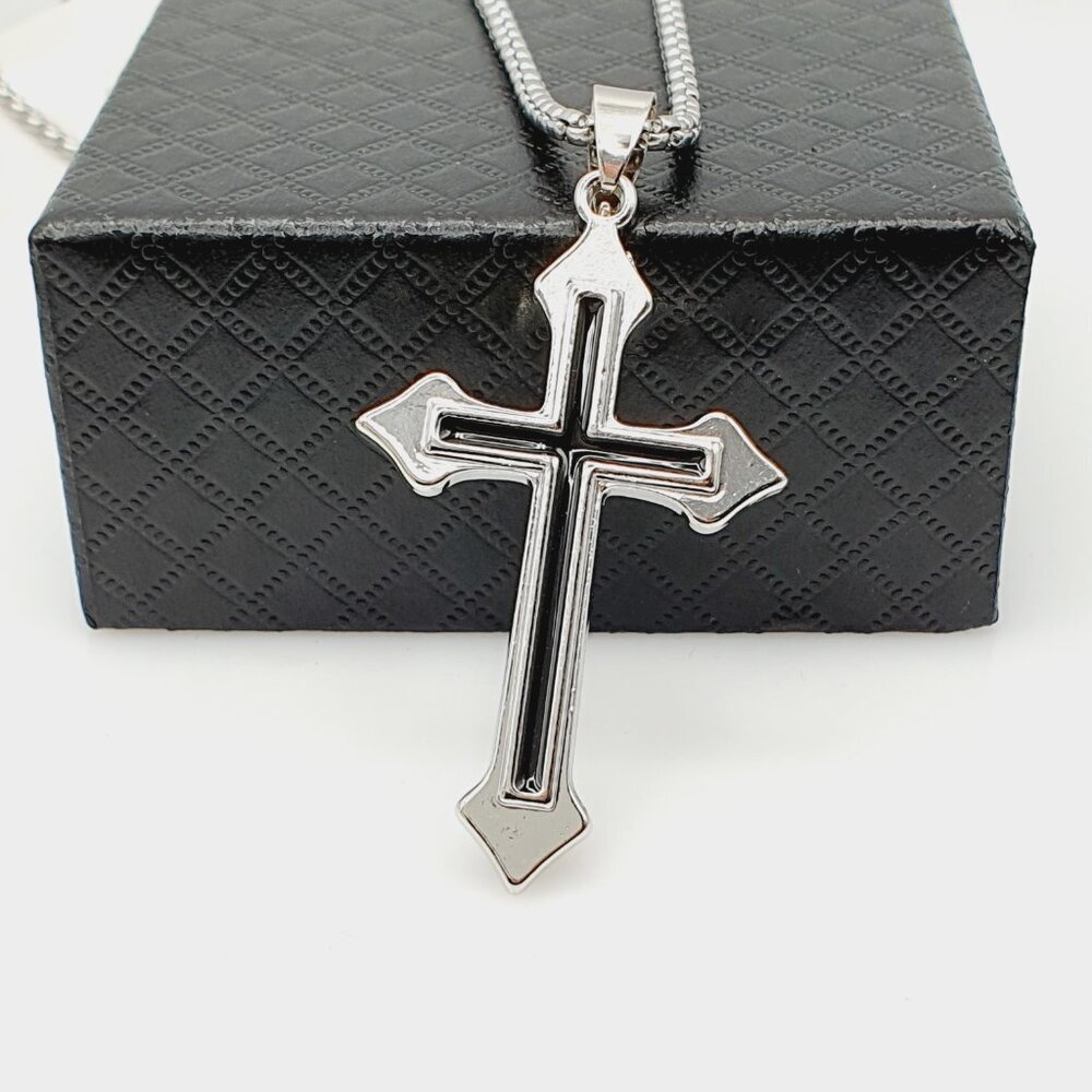 ❤️Cross Nail Chain scarecrow gothic Necklace, N90201P122 - Picture 2 of 11